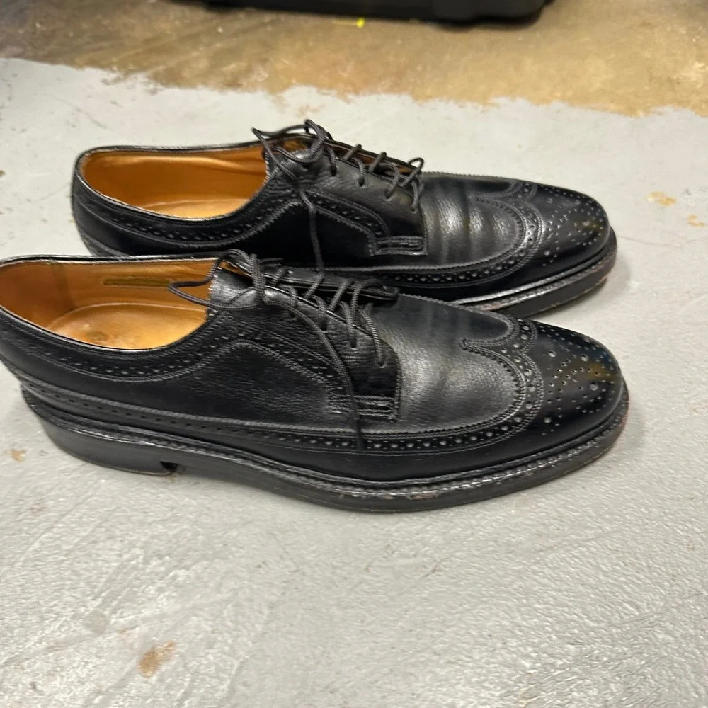 Florsheim Imperial Wingtip Brogue Oxford‎ Shoes Black Leather Mens Size 8.5